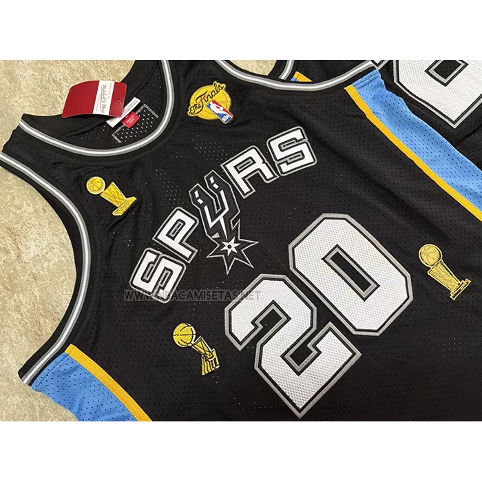 Camiseta San Antonio Spurs Manu Ginobili NO 20 Mitchell & Ness 2002-18 Negro